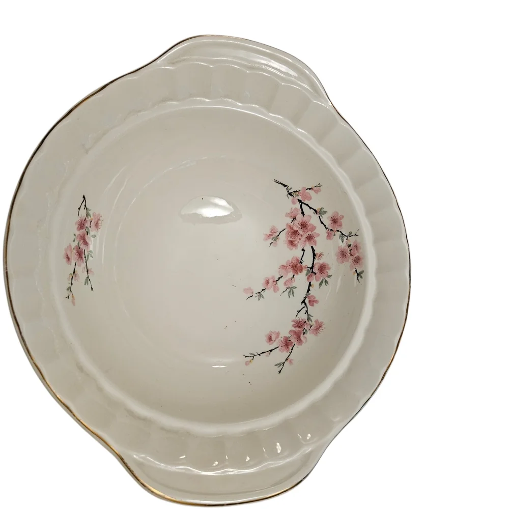 Vintage WS George Bolero Peach Blossom Covered Vegetable Bowl 9.5